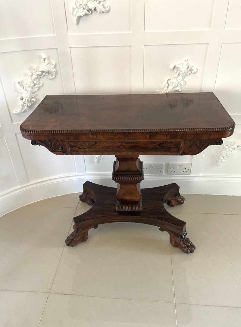 Fine Antique William IV Rosewood Card/Side Table - Image 3